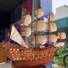 Mô Hình Thuyền Buồm Gỗ Hương Ta Buồm Vải 80x85x24cm – Tinh Tế, Sang Trọng Và Đầy Ý Nghĩa