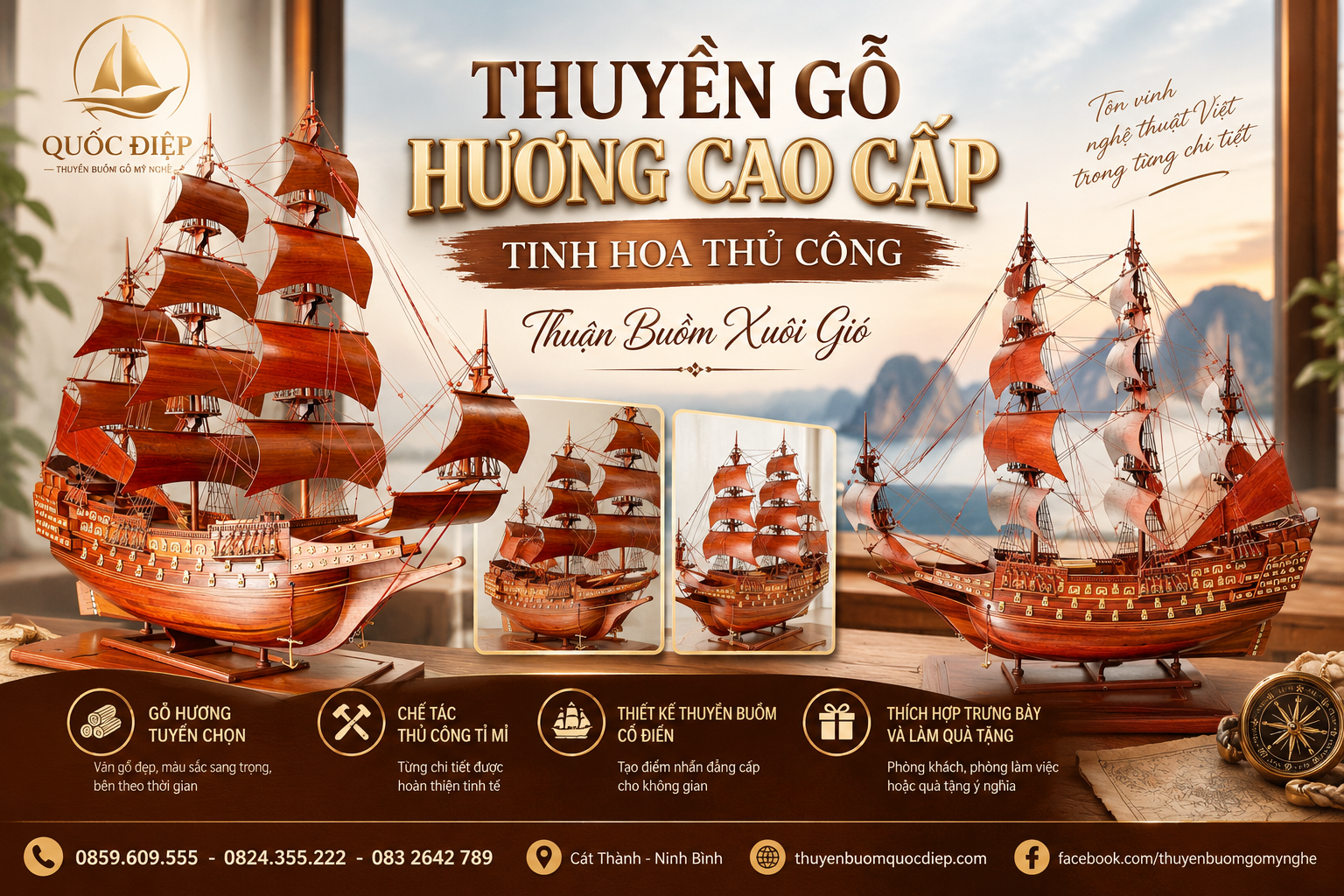 Thuyền Gỗ Hương Cao Cấp – Tinh Hoa Thủ Công, Sang Trọng Và Đẳng Cấp