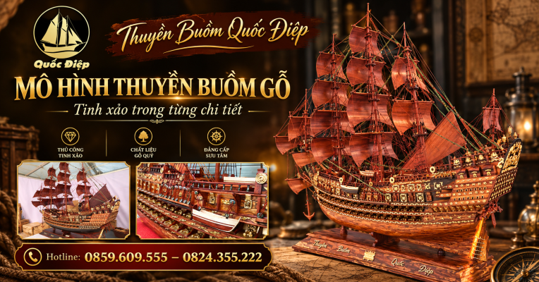 Mô Hình Thuyền Buồm Gỗ Tại Hà Nội – 7 Lý Do Được Ưa Chuộng Trong Trang Trí Và Quà Tặng