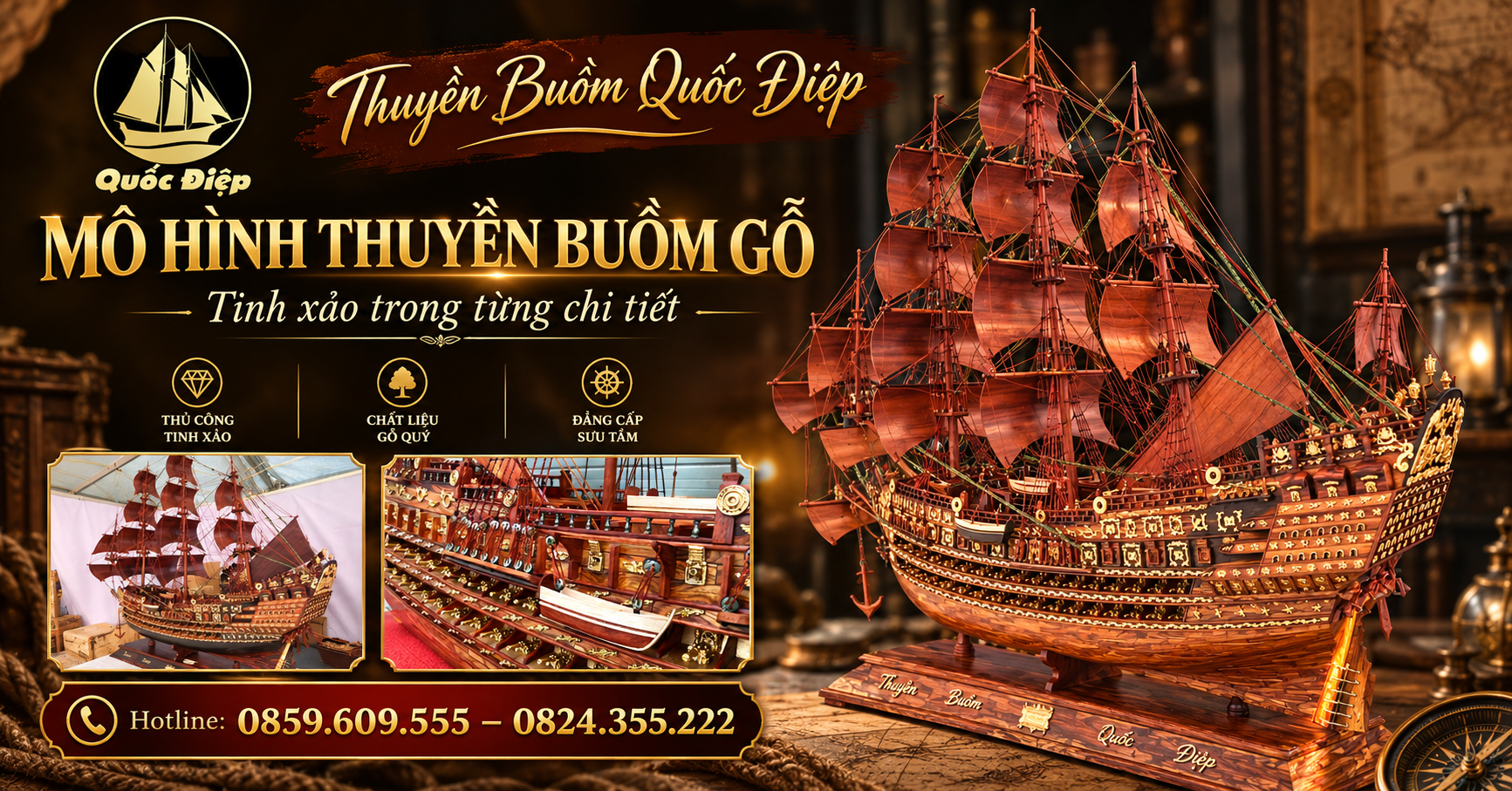 Mô Hình Thuyền Buồm Gỗ Tại Hà Nội – 7 Lý Do Được Ưa Chuộng Trong Trang Trí Và Quà Tặng